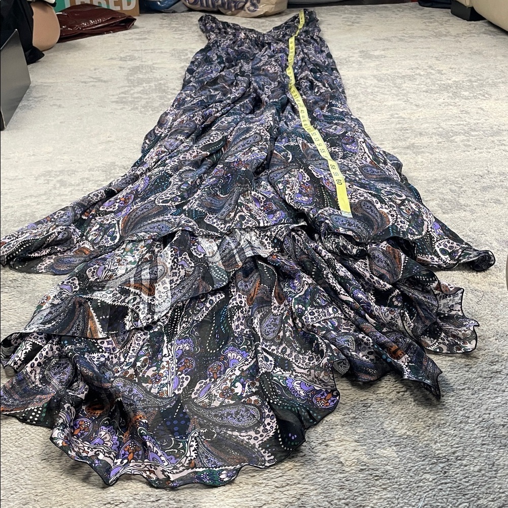 NWT Etro Runway Silk Paisley Deep V Maxi Dress Gown Sz 40 - Picture 11 of 16